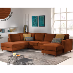 Best Mobilier Jake, Vert, Velours, Bois, Bois, 2970 mm, 1980 mm