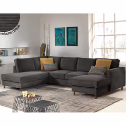 Best Mobilier Jake, Couleur rouille, Velours, Bois, Bois, 2970 mm, 1980 mm