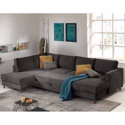 Best Mobilier Jake Canapé d'angle 7 siège(s) Couleur rouille
