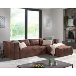 Best Mobilier Stella Canapé d'angle 4 siège(s) Marron