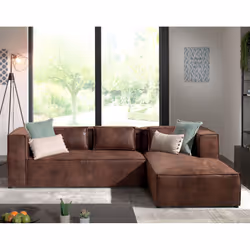 Best Mobilier Stella Canapé d'angle 4 siège(s) Marron