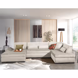 Best Mobilier Vermont Canapé d'angle 7 siège(s) Bleu