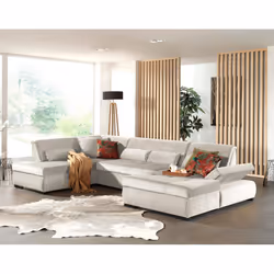 Best Mobilier Vermont, Bleu, Velours, Bois, Plastique, 3350 mm, 1970 mm