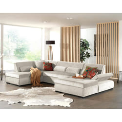 Best Mobilier Vermont Canapé d'angle 7 siège(s) Bleu