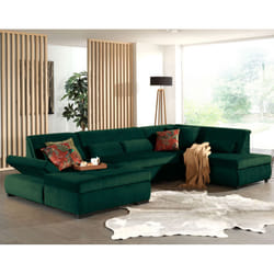 Best Mobilier Vermont Canapé d'angle 7 siège(s) Bleu