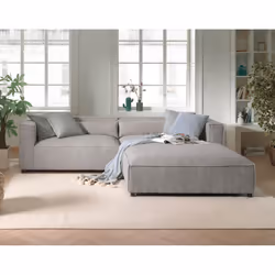 Best Mobilier Ela Canapé d'angle 4 siège(s) Gris