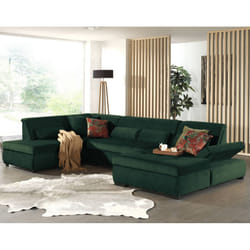 Best Mobilier Ela Canapé d'angle 4 siège(s) Bleu