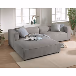 Best Mobilier Ela, Gris, Velours, Plastique, 2660 mm, 1900 mm, 650 mm