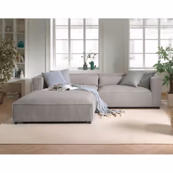 Best Mobilier Ela Canapé d'angle 4 siège(s) Gris