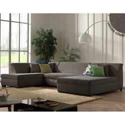 Best Mobilier Malcom Canapé d'angle 7 siège(s) Couleur rouille