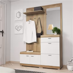 Description générale Apportez une touche moderne et fonctionnelle à votre intérieur avec ce meuble d'entrée au coloris bicolo ...