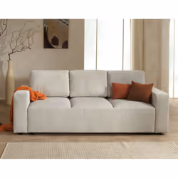 Best Mobilier Livy, Gris, Velours, Plastique, 2420 mm, 940 mm, 920 mm