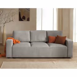 Best Mobilier Livy, Gris, Velours, Plastique, 2420 mm, 940 mm, 920 mm