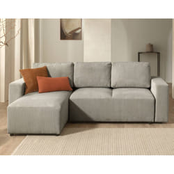 Best Mobilier Livy Canapé d'angle 4 siège(s) Gris