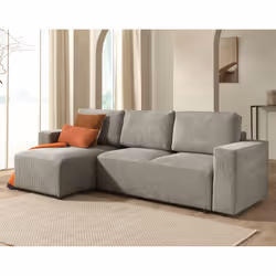 Best Mobilier Livy Canapé d'angle 4 siège(s) Gris