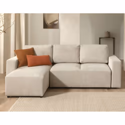 Best Mobilier Livy, Gris, Velours, Plastique, 2420 mm, 1540 mm, 920 mm