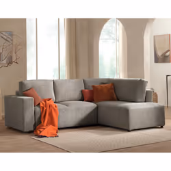Best Mobilier Livy Canapé d'angle 5 siège(s) Gris