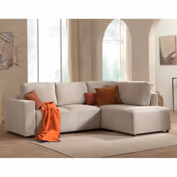 Best Mobilier Livy Canapé d'angle 5 siège(s) Gris