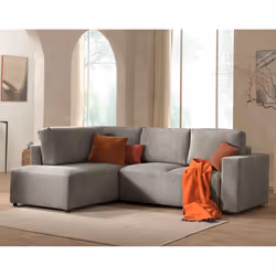 Best Mobilier Livy Canapé d'angle 5 siège(s) Gris