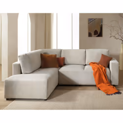 Best Mobilier Livy, Gris, Velours, Plastique, 2430 mm, 1910 mm, 920 mm