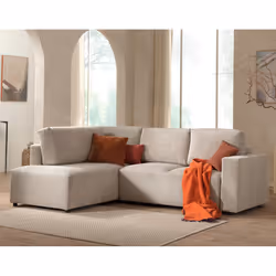Best Mobilier Livy Canapé d'angle 5 siège(s) Gris