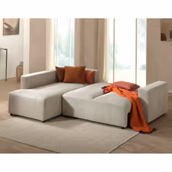 Best Mobilier Livy Canapé d'angle 5 siège(s) Gris
