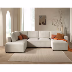 Best Mobilier Livy, Gris, Velours, Bois, Plastique, 3240 mm, 1910 mm