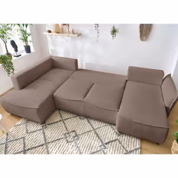 Best Mobilier Henry Canapé d'angle 7 siège(s) Gris, Blanc