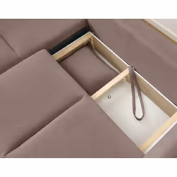 Best Mobilier Henry Canapé d'angle 7 siège(s) Gris, Blanc