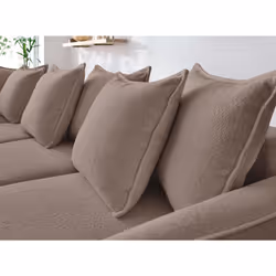 Best Mobilier Henry Canapé d'angle 7 siège(s) Gris, Blanc - Vue supplémentaire 4