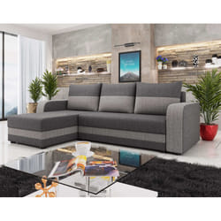 Best Mobilier Harvey Canapé d'angle 4 siège(s) Beige, Noir