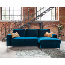Best Mobilier Lilly Canapé d'angle 4 siège(s) Bleu