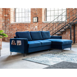 Best Mobilier Lilly Canapé d'angle 4 siège(s) Bleu