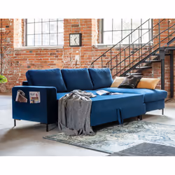 Best Mobilier Lilly Canapé d'angle 4 siège(s) Bleu