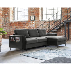 Best Mobilier Lilly Canapé d'angle 4 siège(s) Gris