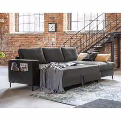 Best Mobilier Lilly Canapé d'angle 4 siège(s) Gris