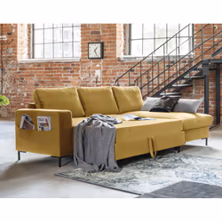 Best Mobilier Lilly Canapé d'angle 4 siège(s) Jaune