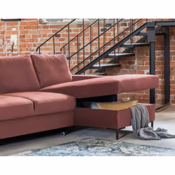 Best Mobilier Lilly Canapé d'angle 4 siège(s) Rose