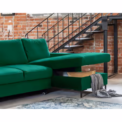 Best Mobilier Lilly Canapé d'angle 4 siège(s) Vert