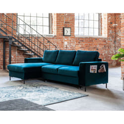 Best Mobilier Lilly Canapé d'angle 4 siège(s) Bleu