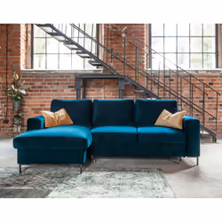 Best Mobilier Lilly Canapé d'angle 4 siège(s) Bleu