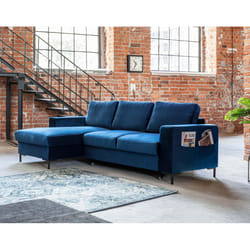 Best Mobilier Lilly Canapé d'angle 4 siège(s) Bleu