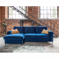Best Mobilier Lilly Canapé d'angle 4 siège(s) Bleu