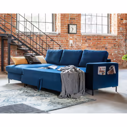 Best Mobilier Lilly Canapé d'angle 4 siège(s) Bleu