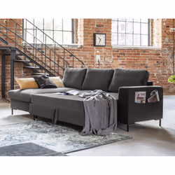Best Mobilier Lilly Canapé d'angle 4 siège(s) Gris