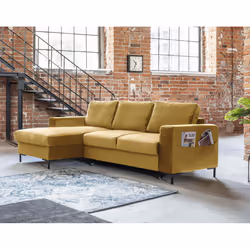 Best Mobilier Lilly, Jaune, Velours, Métal, 2360 mm, 1480 mm, 850 mm