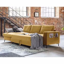Best Mobilier Lilly Canapé d'angle 4 siège(s) Jaune