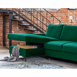 Best Mobilier Lilly Canapé d'angle 4 siège(s) Vert