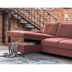 Best Mobilier Lilly Canapé d'angle 4 siège(s) Rose