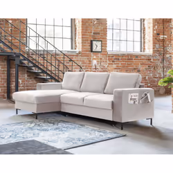 Best Mobilier Lilly, Beige, Velours, Métal, 2360 mm, 1480 mm, 850 mm